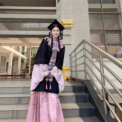 Chinese Elements Graduation Clothing Women's Zanhua 簪花 Dress