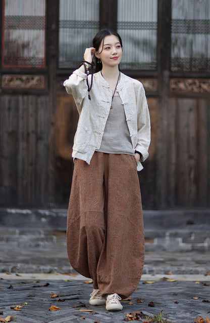 Linen Shirt Guipu "归朴" Han Element Clothing Women's Modern Hanfu Spring Autumn