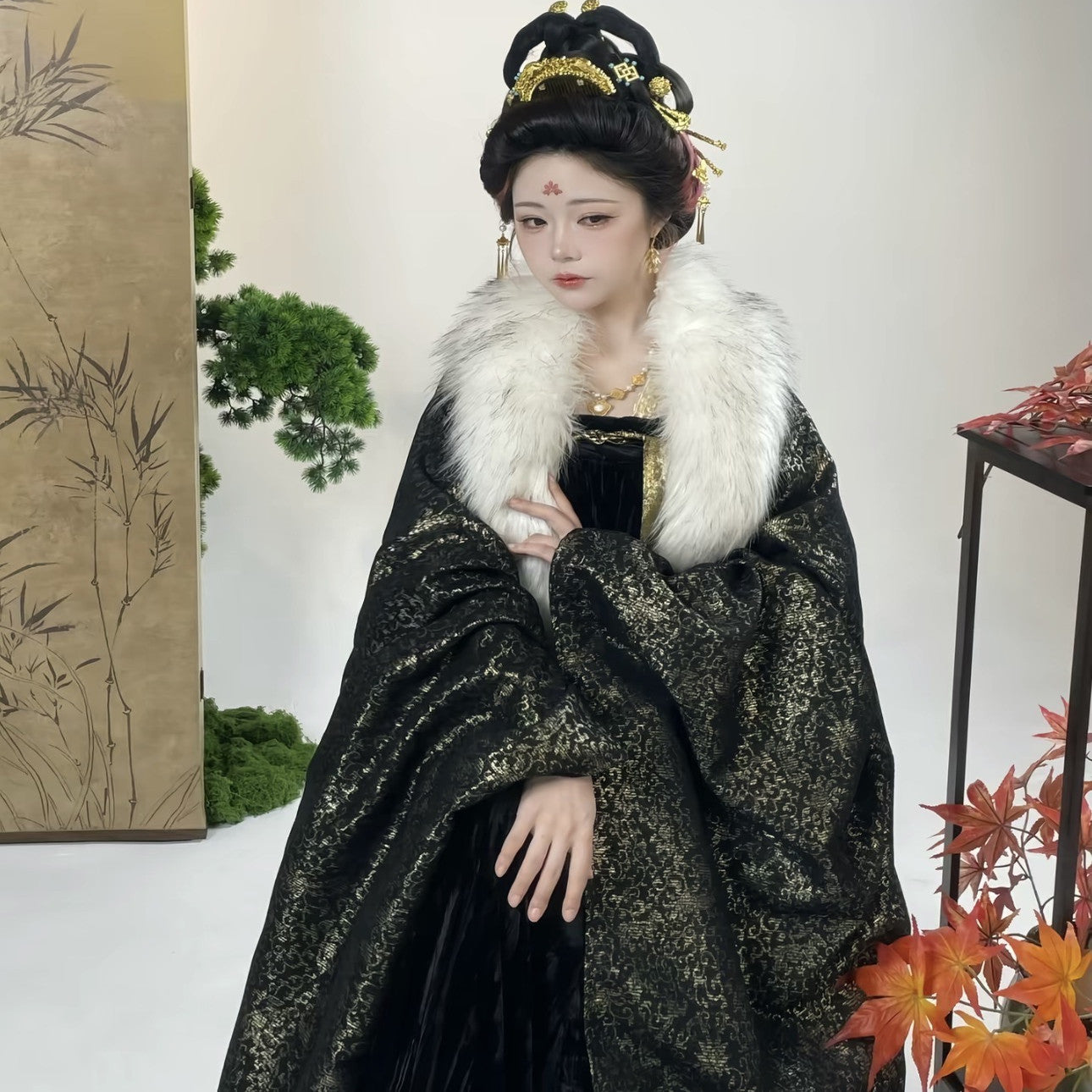 TANG Dynasty Clothing Guinv 贵女 Ruqun Women's Chinese Traditional Thicken Velvet Hanfu Autumn Winter