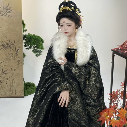 TANG Dynasty Clothing Guinv 贵女 Ruqun Women's Chinese Traditional Thicken Velvet Hanfu Autumn Winter