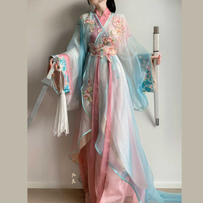 Han Dynasty Women's Dress Meidie 媚蝶 Traditional Chinese Hanfu Clothing Spring Summer Autumn