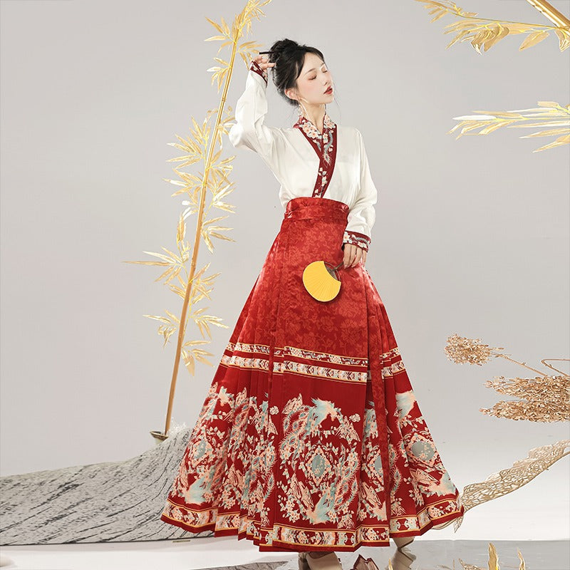 Ming Dynasty Dress Women's Mamian Skirt Fengxi 凤溪 Hanfu Clothing Spring Summer Autumn