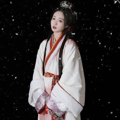Han Dynasty Clothing Dongxing 冬杏 Women's Chinese Traditional Dress Thicken Velvet Hanfu Autumn Winter