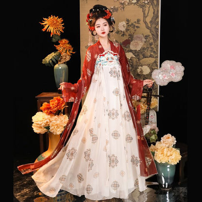 TANG Dynasty Dress Nichang 霓裳 Women's Chest High Ruqun  Hanfu Clothing Spring Summer Autumn