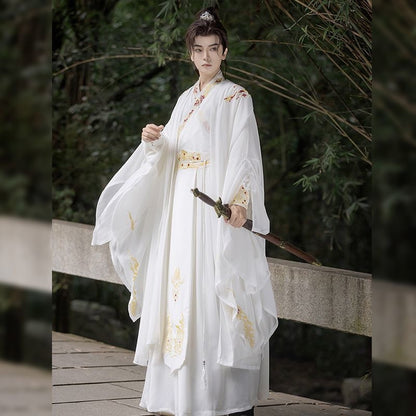 Weijin Dynasty Male Hanfu Wuchen 无尘 Traditional Chinese embroidered Men’s Clothing Spring Autumn