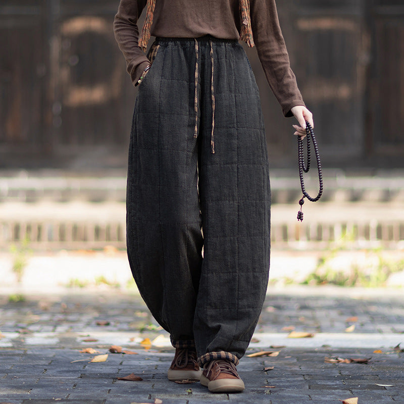 Ticken Linen Pants Guyin "谷音" Han Element Clothing Women's Modern Hanfu Winter Autumn