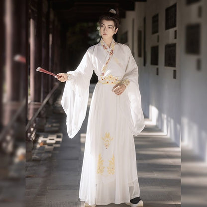 Weijin Dynasty Male Hanfu Wuchen 无尘 Traditional Chinese embroidered Men’s Clothing Spring Autumn