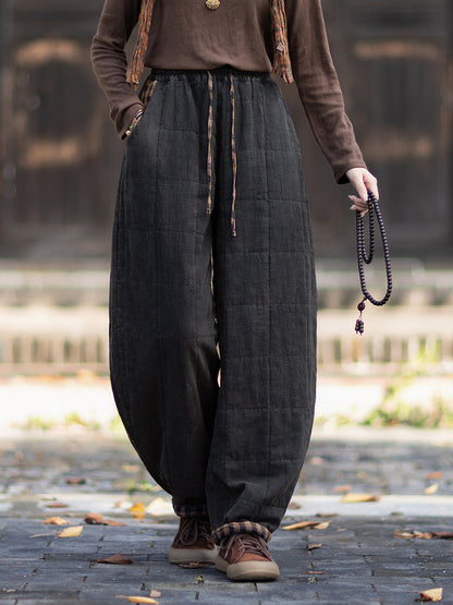 Ticken Linen Pants Guyin "谷音" Han Element Clothing Women's Modern Hanfu Winter Autumn