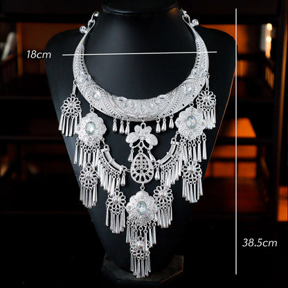 Miao Traditional Chinese Necklaces Niannian 念年 Hanfu Nationality Accessories