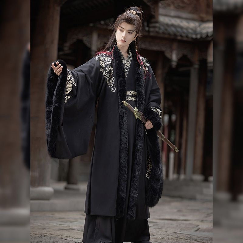 XIA 侠 Chinese Clothing Male Yunxi 云栖 Men's  Traditional Thicken Velvet Hanfu Autumn Winter