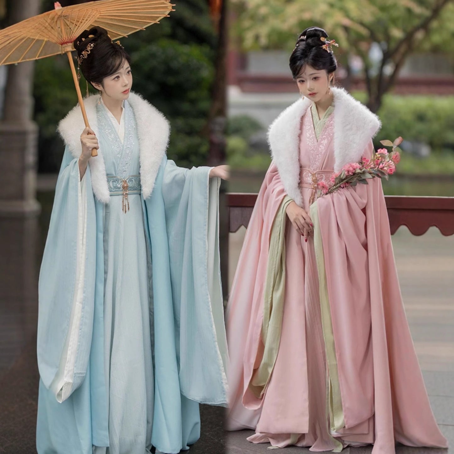 WEIJIN Dynasty Clothing Wangji 王姬 Women's Chinese Traditional Thicken Velvet Hanfu Autumn Winter
