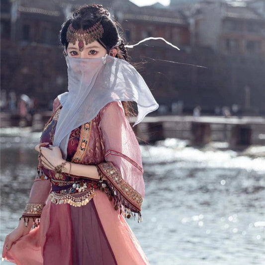 Ancient Xinjiang Women's Zixuan 紫萱 Dress Spring Summer Autumn
