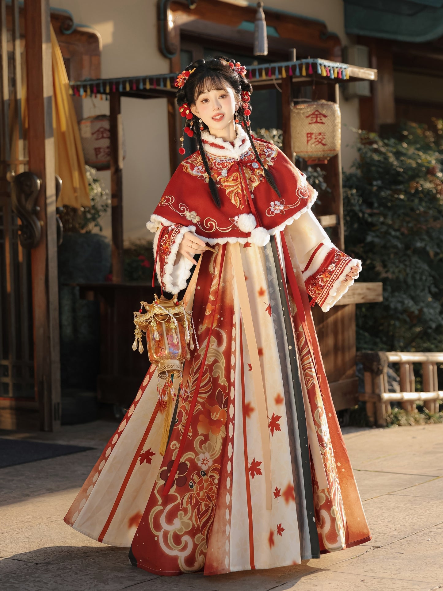 TANG Dynasty Clothing Jinsuihuan 锦岁欢 Ruqun Women's Chinese Traditional Thicken Velvet Hanfu Autumn Winter