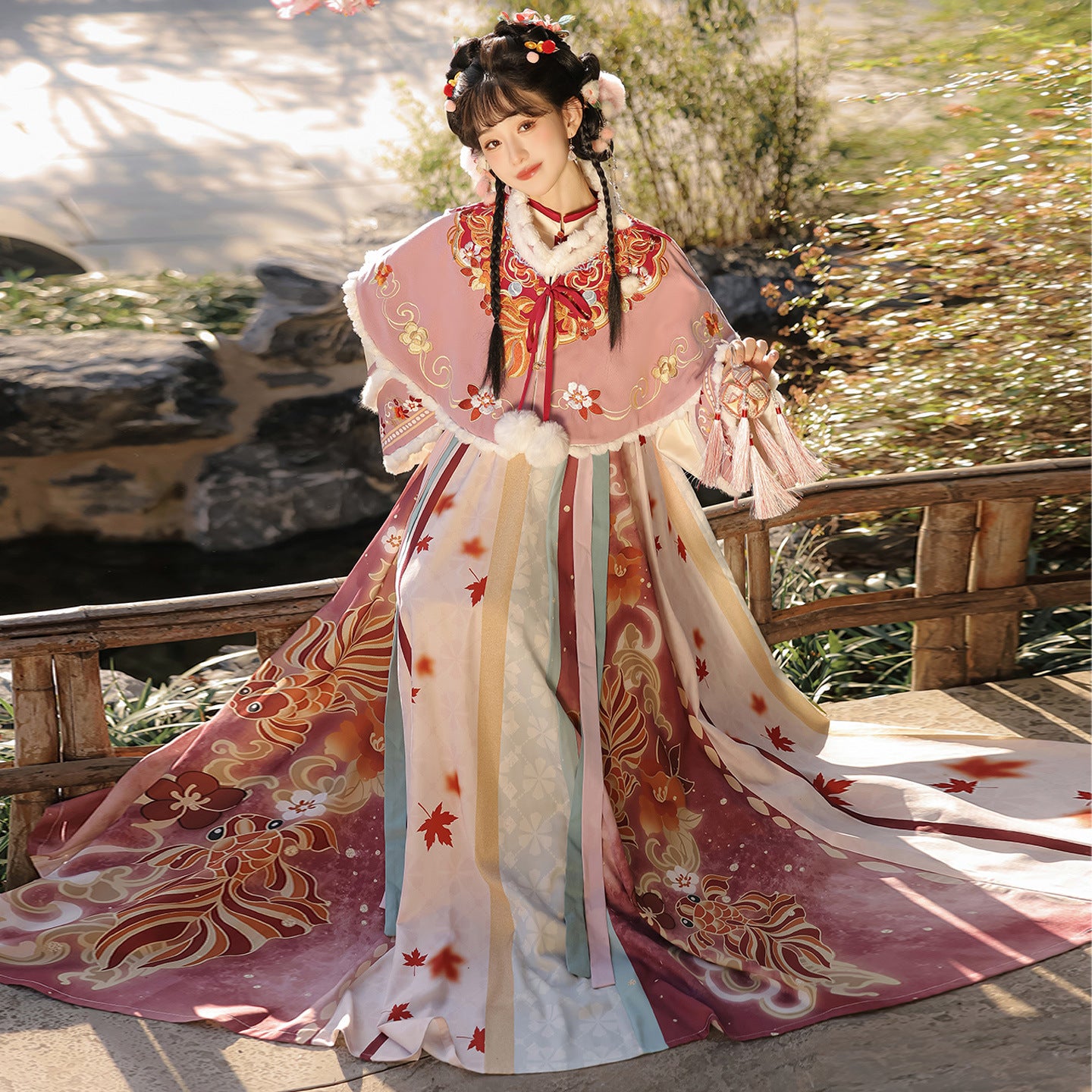 TANG Dynasty Clothing Jinsuihuan 锦岁欢 Ruqun Women's Chinese Traditional Thicken Velvet Hanfu Autumn Winter