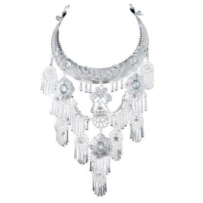 Miao Traditional Chinese Necklaces Niannian 念年 Hanfu Nationality Accessories