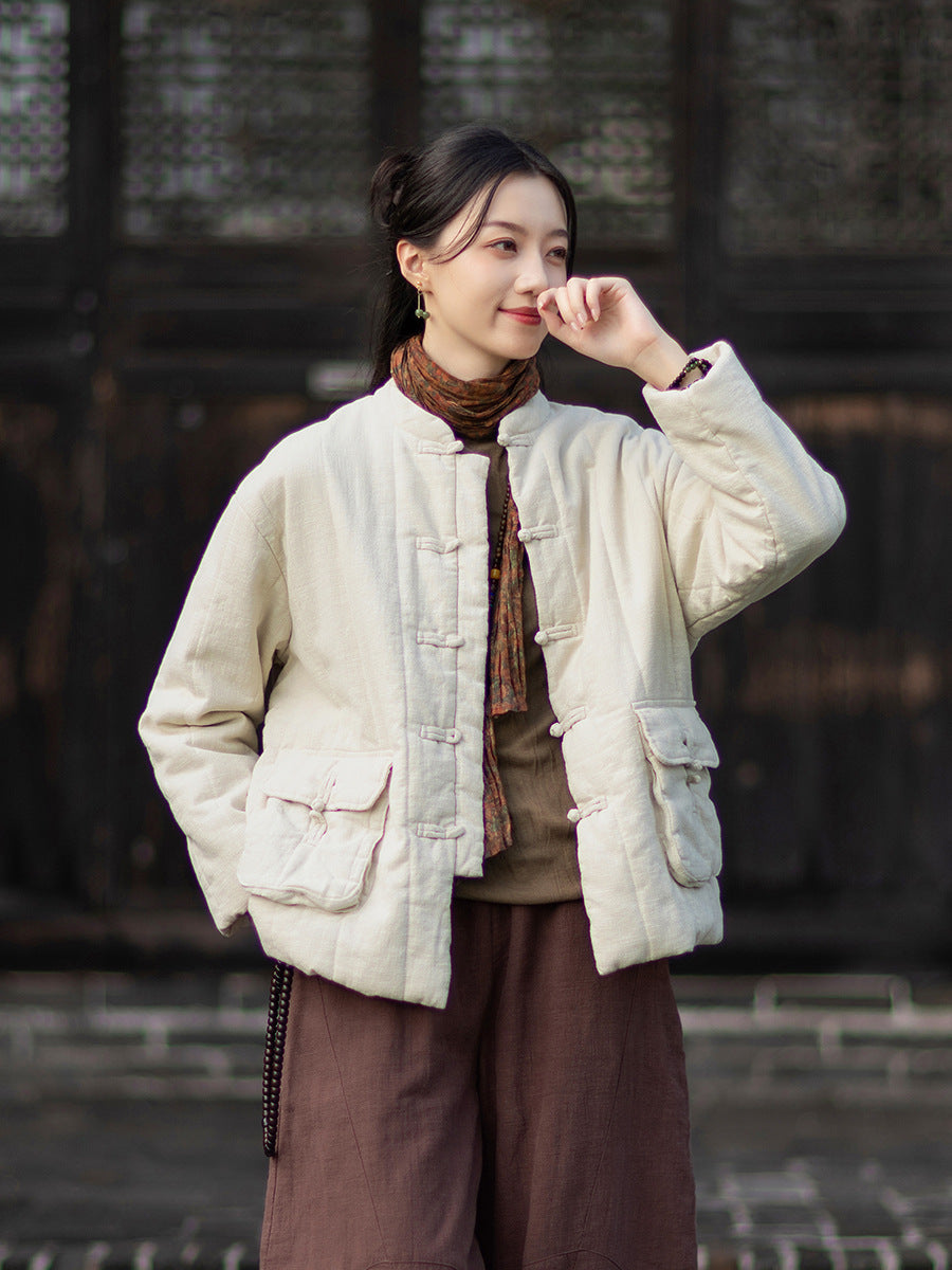 Linen Coat Fengxi "风息" Han Element Clothing Women's Modern Hanfu Winter Autumn