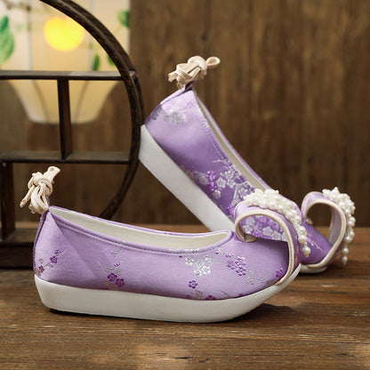 Women's Traditional Shoes Meizi 梅紫 Chinese Internal Increase Head Tilted Spring Summer Autumn