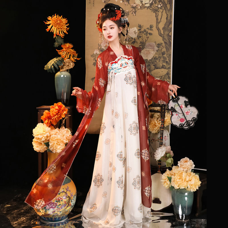 TANG Dynasty Dress Nichang 霓裳 Women's Chest High Ruqun  Hanfu Clothing Spring Summer Autumn