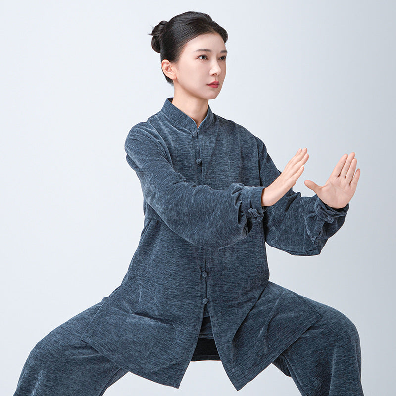 Thickened Tai Chi Quan Velvet Taiqing 太清 Clothing Gender Neutral Chinese Kungfu Traditional Hanfu Autumn Winter