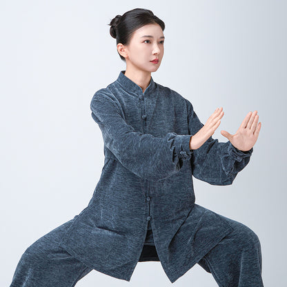 Thickened Tai Chi Quan Velvet Taiqing 太清 Clothing Gender Neutral Chinese Kungfu Traditional Hanfu Autumn Winter