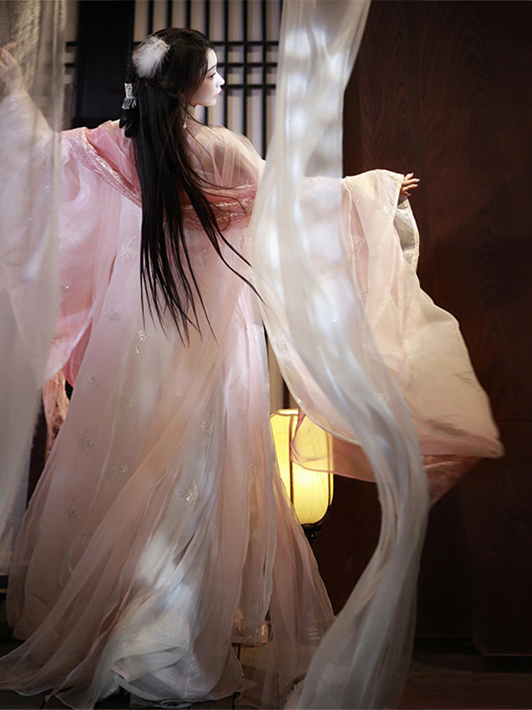 SONG Dynasty Dress Women's Fenjiaojiao 粉娇娇  Chinese Traditional Hanfu Clothing Spring Summer Autumn
