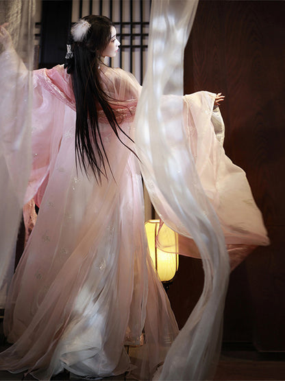 SONG Dynasty Dress Women's Fenjiaojiao 粉娇娇  Chinese Traditional Hanfu Clothing Spring Summer Autumn