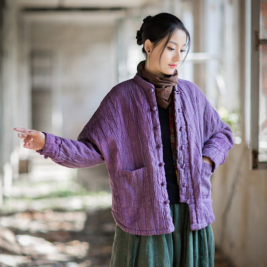 Linen Ticken Coat  Chuiyun "垂云" Han Element Clothing Women's Modern Hanfu Winter Autumn