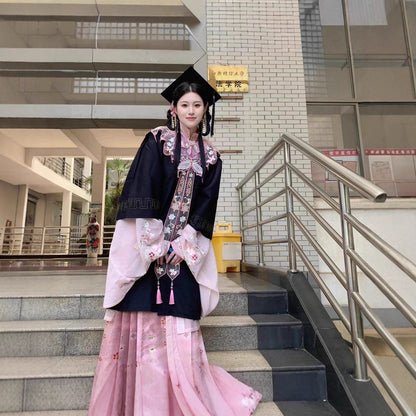 Chinese Elements Graduation Clothing Women's Zanhua 簪花 Dress