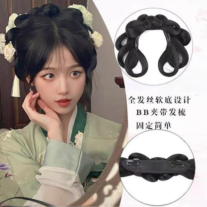 Traditional Chinese Hairstyle Wig Chunxiao 春晓 Hanfu Historical Royal Hairpieces