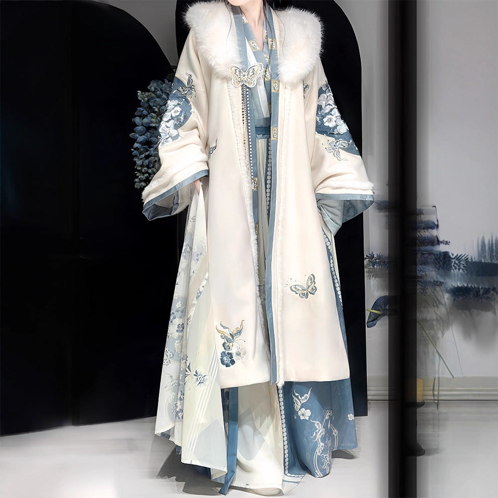 SONG Dynasty Clothing Qingchuan 晴川 Women's Chinese Traditional Thicken Velvet Hanfu Autumn Winter