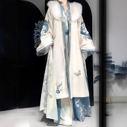 SONG Dynasty Clothing Qingchuan 晴川 Women's Chinese Traditional Thicken Velvet Hanfu Autumn Winter