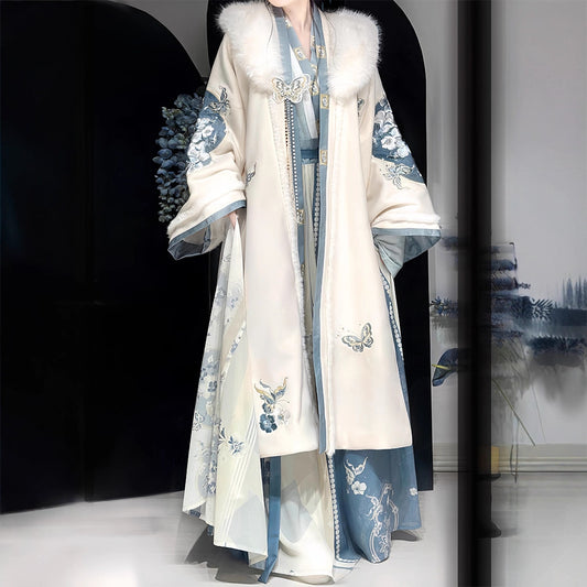 SONG Dynasty Clothing Qingchuan 晴川 Women's Chinese Traditional Thicken Velvet Hanfu Autumn Winter