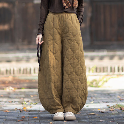 Ticken Linen Pants Duwang "渡忘" Han Element Clothing Women's Modern Hanfu Winter Autumn