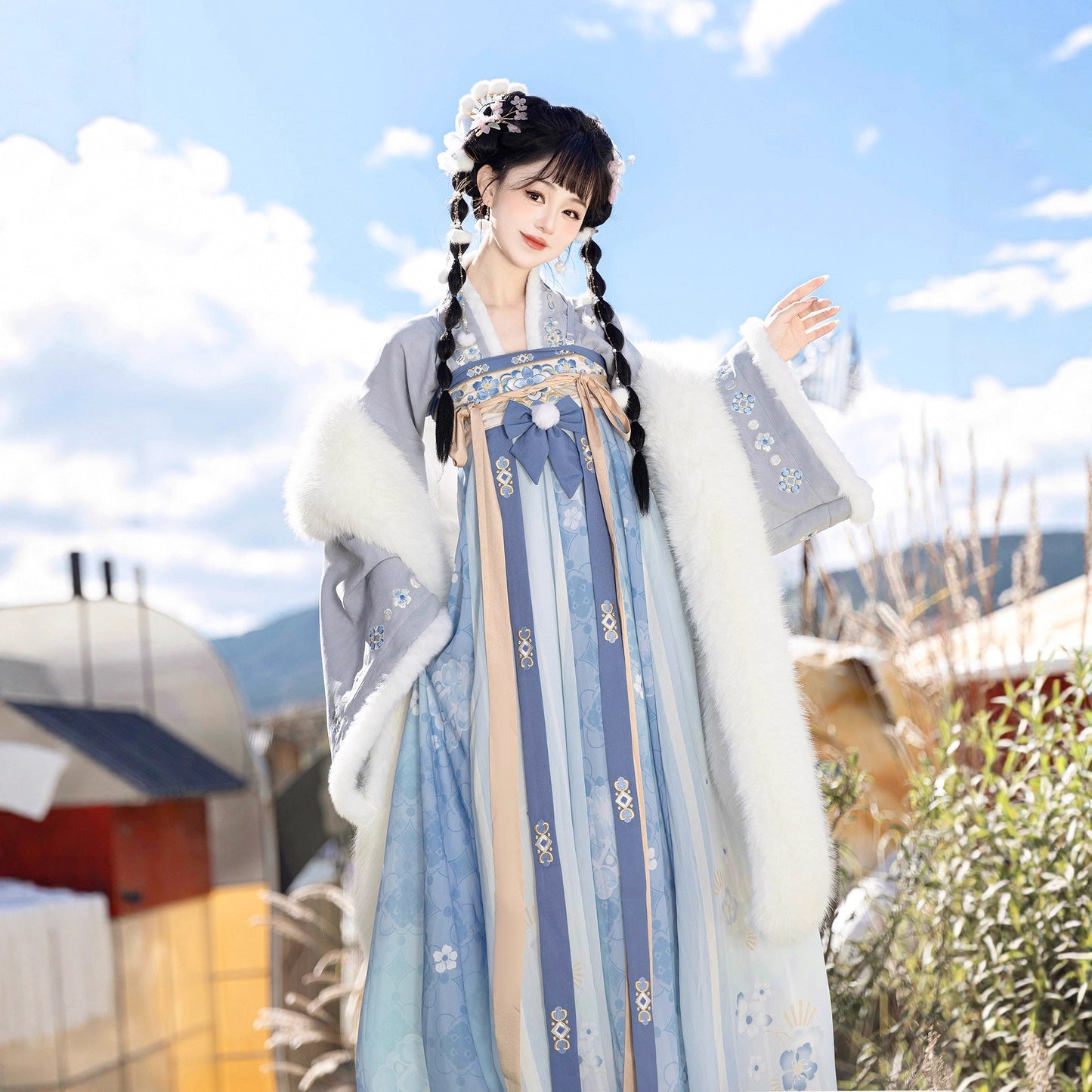 Tang Dynasty Dress Women's Robe Bingtang 冰糖 Chinese Ancient Traditional Style Velvet Clothing Winter