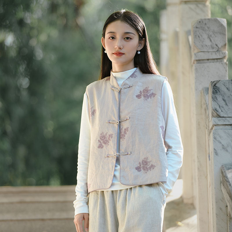 Thickened Vest Han Element Clothing Women's Pink Memory 粉色回忆 Modern Hanfu Autumn Winter