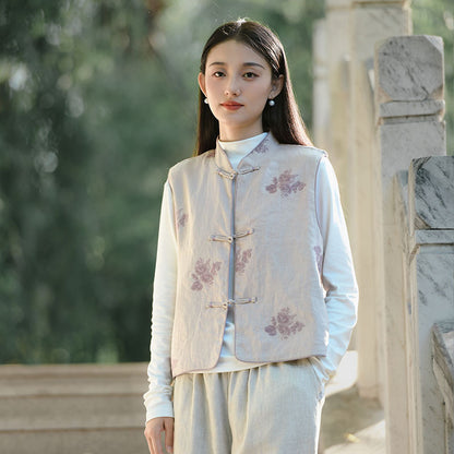 Thickened Vest Han Element Clothing Women's Pink Memory 粉色回忆 Modern Hanfu Autumn Winter
