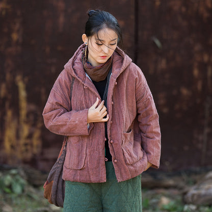 Linen Ticken Coat  Suhui "素晖" Han Element Clothing Women's Modern Hanfu Winter Autumn