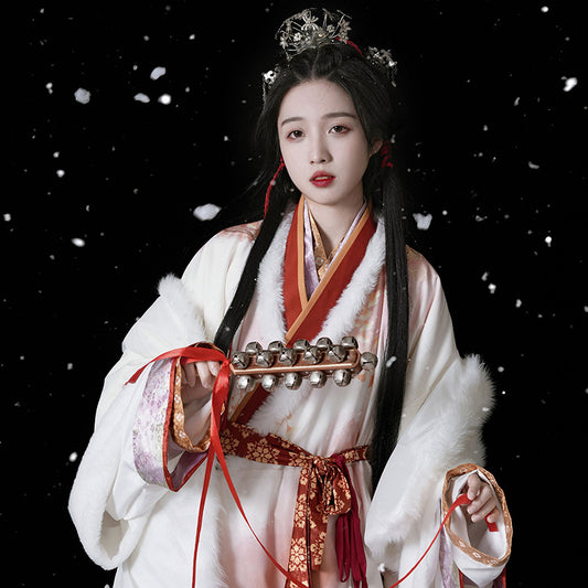 Han Dynasty Clothing Dongxing 冬杏 Women's Chinese Traditional Dress Thicken Velvet Hanfu Autumn Winter