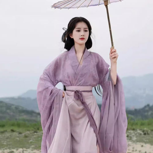 Weijin Dynasty Women's Dress Warring States Banxia 半夏 Traditional Chinese Hanfu Clothing Spring Summer Autumn
