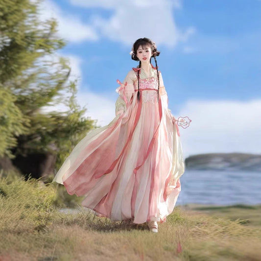 TANG Dynasty Clothing Dress Women's Flower Ruqun Princess Zhaozhao  昭昭公主 Traditional Hanfu Spring Summer Autumn