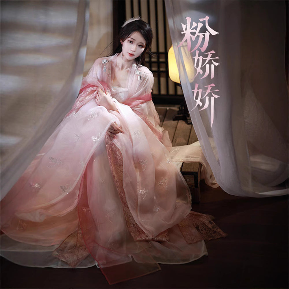 SONG Dynasty Dress Women's Fenjiaojiao 粉娇娇  Chinese Traditional Hanfu Clothing Spring Summer Autumn