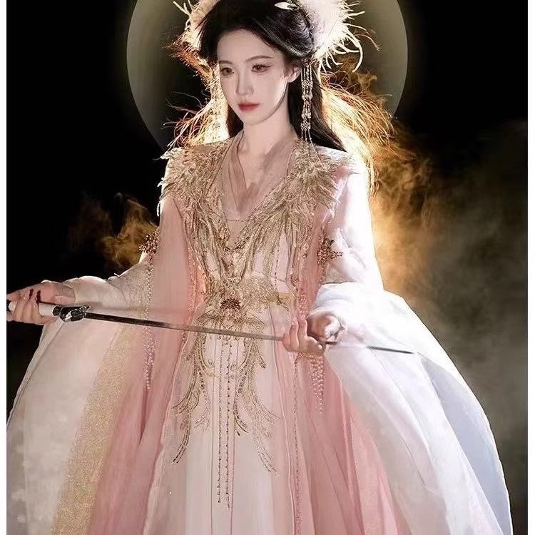 XIAN 仙 Chinese Clothing Jinfennichang 金粉霓裳 Women's  Traditional Thicken Velvet Hanfu Autumn Winter