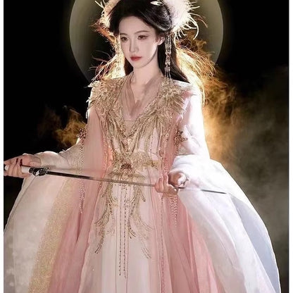 XIAN 仙 Chinese Clothing Jinfennichang 金粉霓裳 Women's  Traditional Thicken Velvet Hanfu Autumn Winter