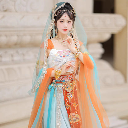 Chinese Hanfu Women's Dress Guiding Tianzhu 天竺  Xinjiang 西域
