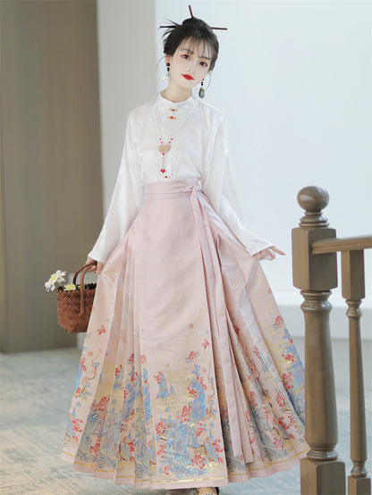 Mamian Skirts Huangque 凰雀 Women's Traditional Clothing Chinese Hanfu