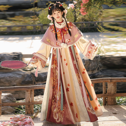 TANG Dynasty Clothing Jinsuihuan 锦岁欢 Ruqun Women's Chinese Traditional Thicken Velvet Hanfu Autumn Winter