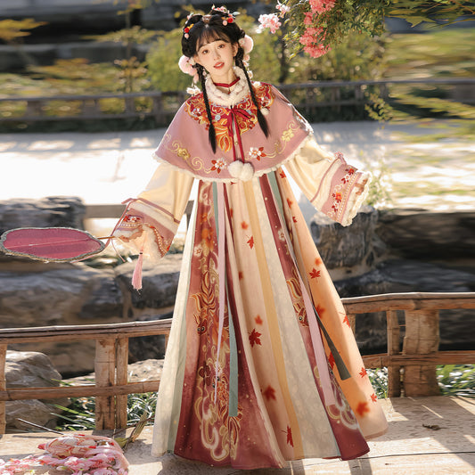 TANG Dynasty Clothing Jinsuihuan 锦岁欢 Ruqun Women's Chinese Traditional Thicken Velvet Hanfu Autumn Winter