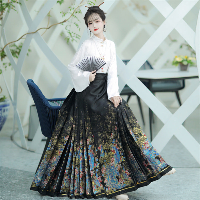 Mamian Skirts Huangque 凰雀 Women's Traditional Clothing Chinese Hanfu