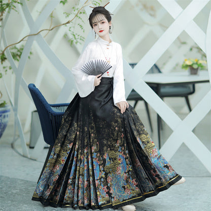 Mamian Skirts Huangque 凰雀 Women's Traditional Clothing Chinese Hanfu