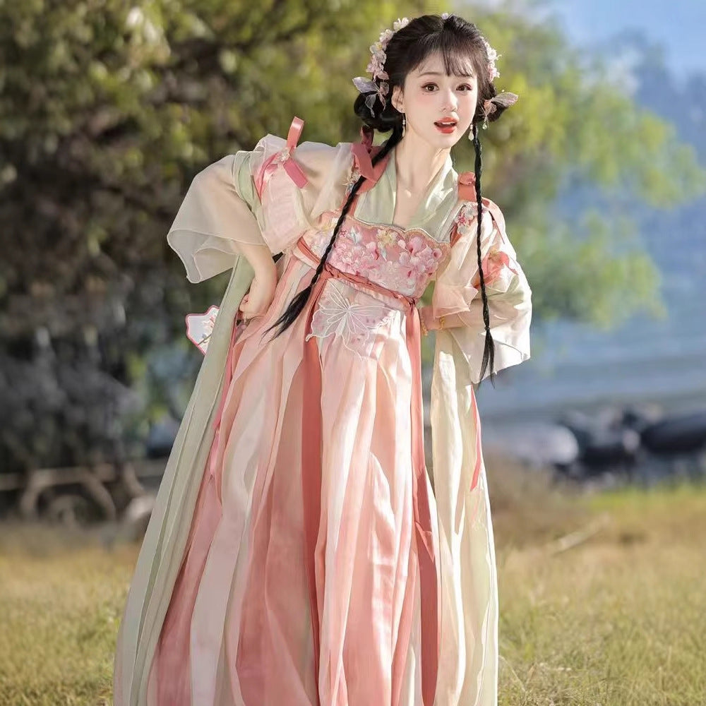 TANG Dynasty Clothing Dress Women's Flower Ruqun Princess Zhaozhao  昭昭公主 Traditional Hanfu Spring Summer Autumn